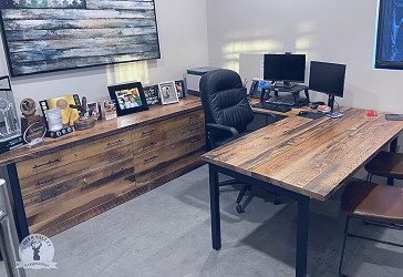 Reclaimed U-shaped Computer Desk Rustic Corner Desk Barnwood - Etsy